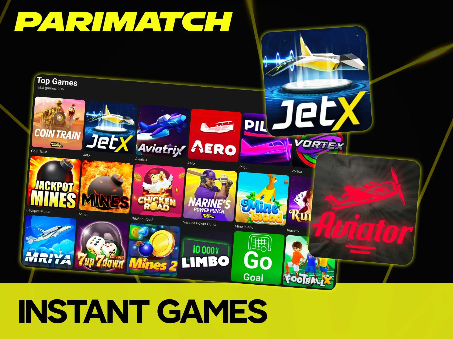 Parimatch Instant Games give you quick winnings.