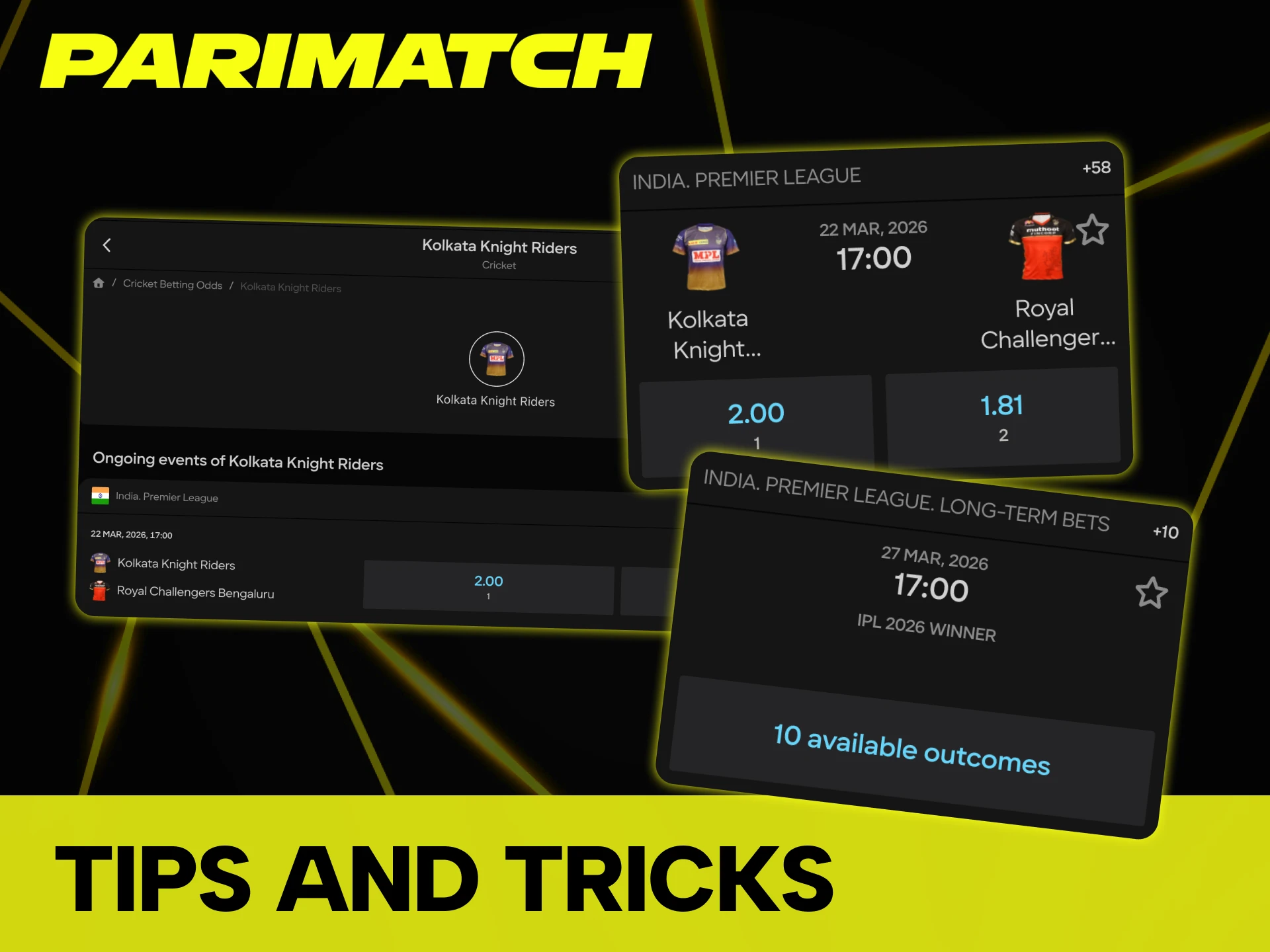 Use Parimatch tips for cricket betting and increase your chances.