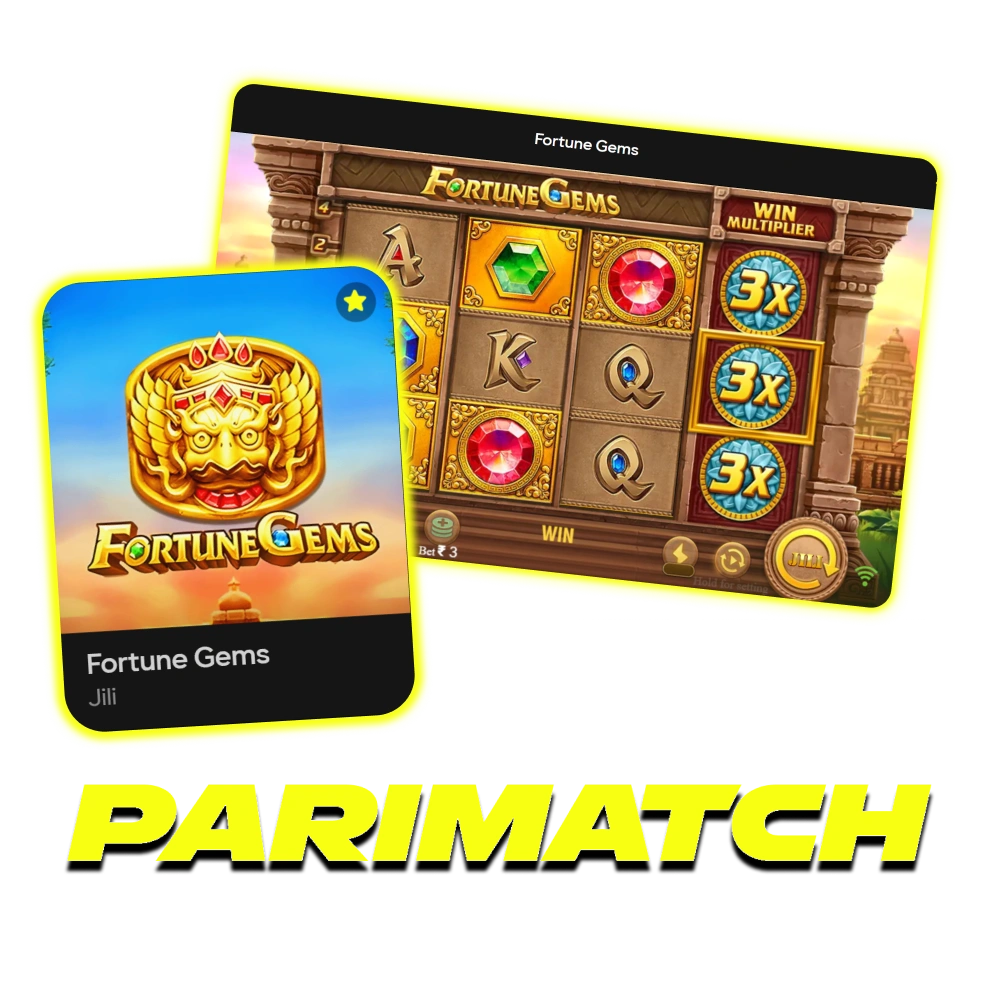 Experience the vibrant graphics and gameplay of the Fortune Gems slot at Parimatch.