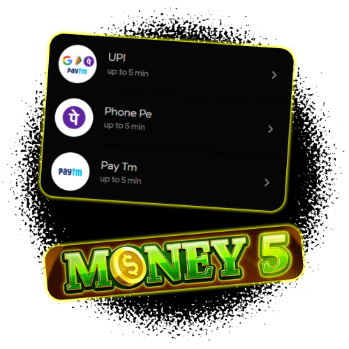 Deposit funds quickly using UPI, PhonePe, or Paytm to play Money 5 at Parimatch.