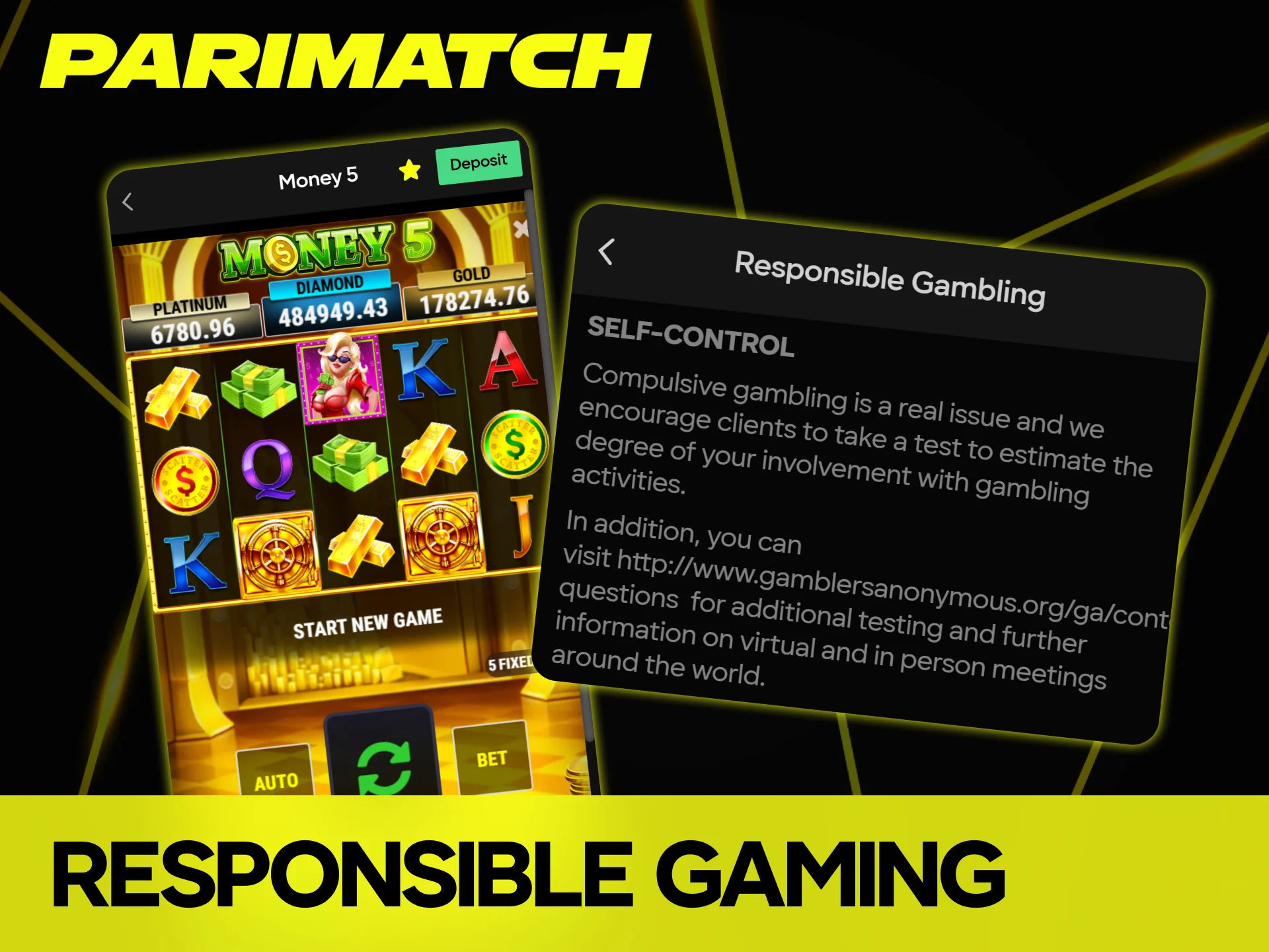 Read the responsible gaming guidelines to ensure a safe experience while playing Money 5 at Parimatch.