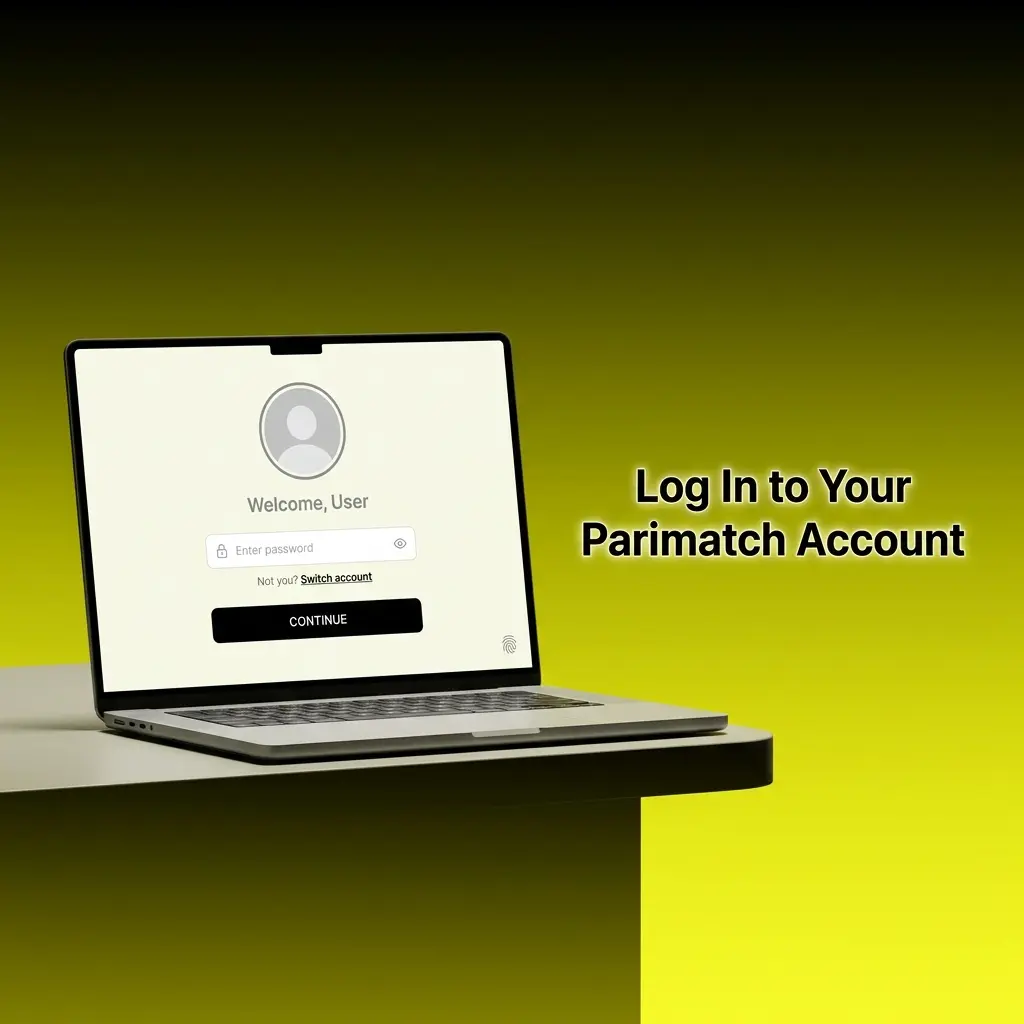 Parimatch login page showing email and password fields with a confirm button to access account balance and bonuses